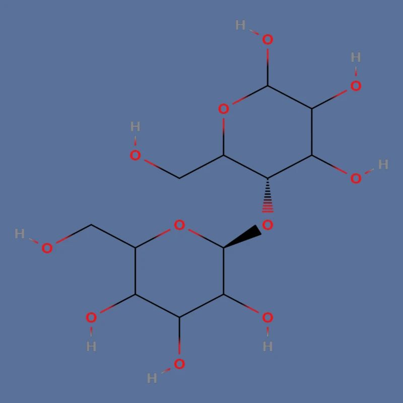 Molécule de cellulose - Formule structurale colorée