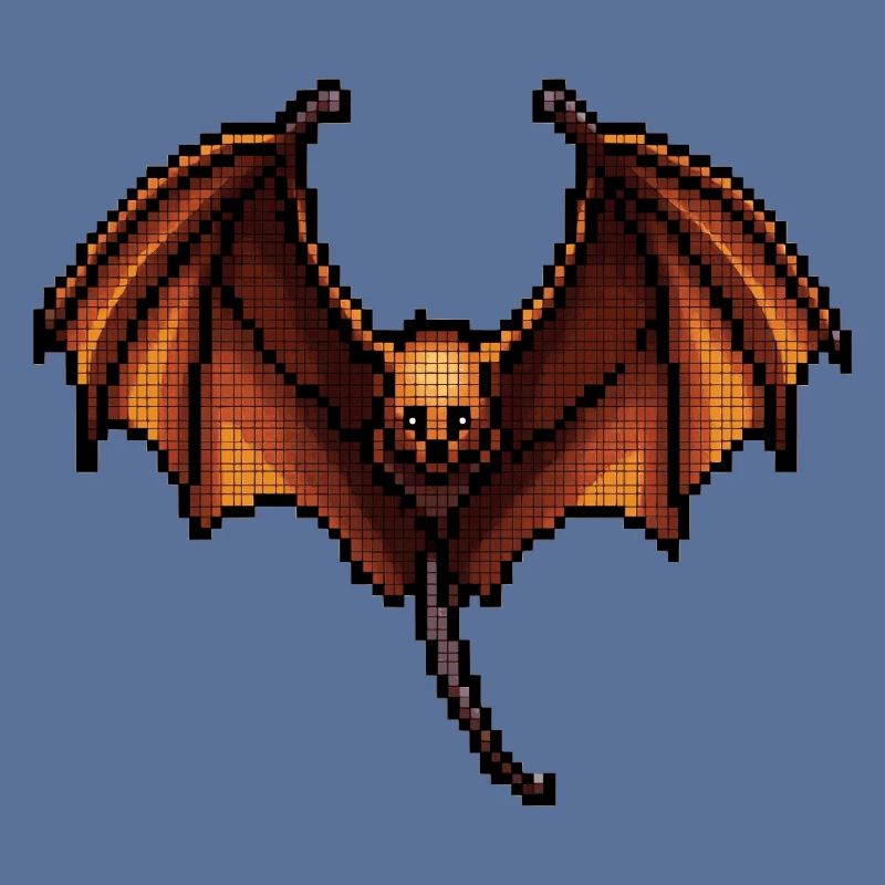 Flying fox dans des graphismes de pixels minimalistes