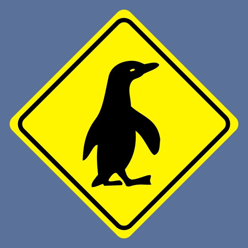 Attention - Penguin - 2 Vector Couleur