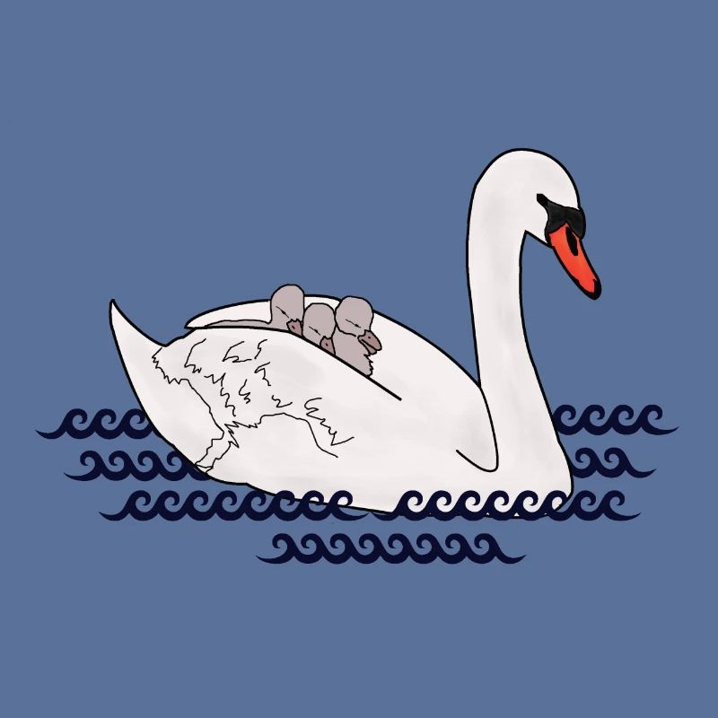 Swan with cubs