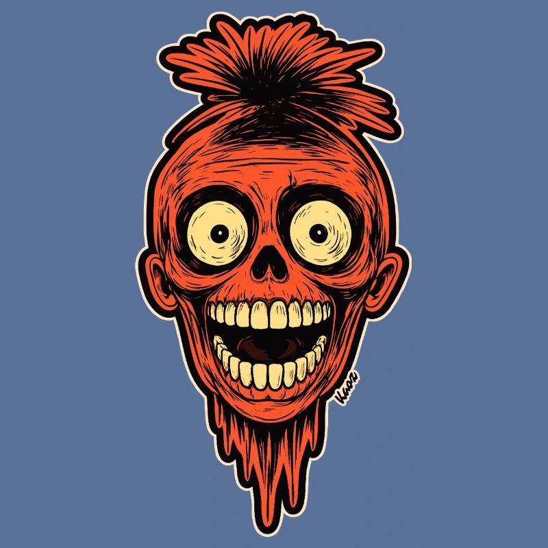 Crimson Skull Mohawk Maskottchen