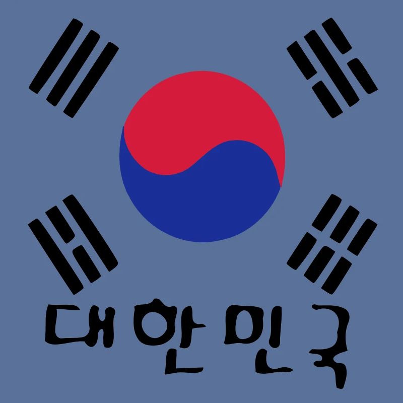 Corée du Sud drapeau et txt coréen