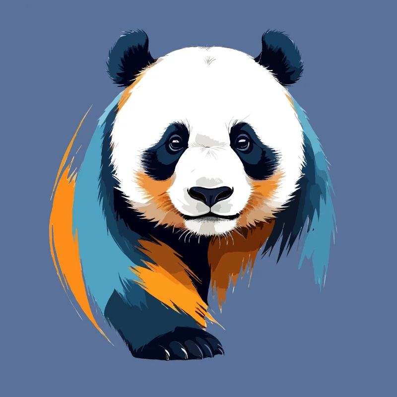 Panda Vektor Kunst mit lebendigen Farben Illustration