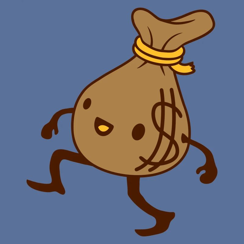Comic lebendiger Geld Sack