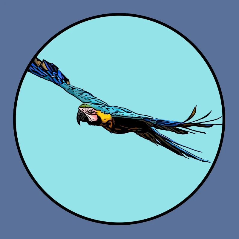 Blauer Ara Flug
