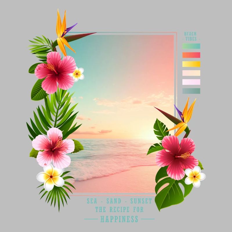 Mer - Sable - Coucher de soleil