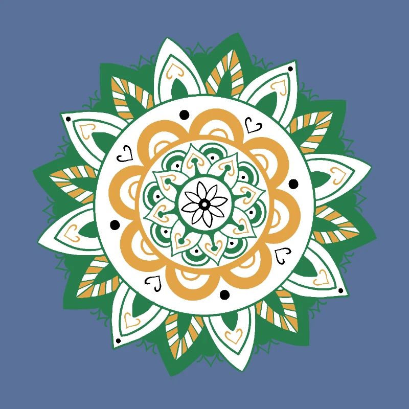 oriental pattern morocco green orange