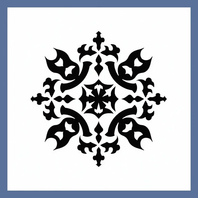Motif complexe de flocon de neige noir