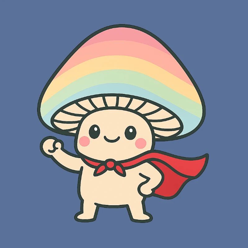 Conception de dessin animé de super-héros de champignon