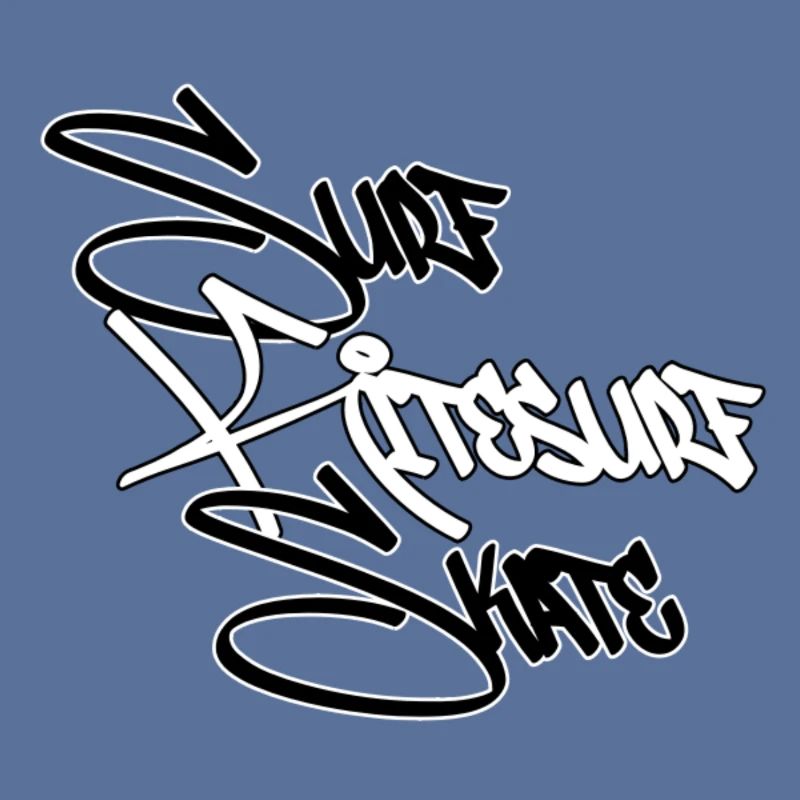 Graffiti Surf Script White