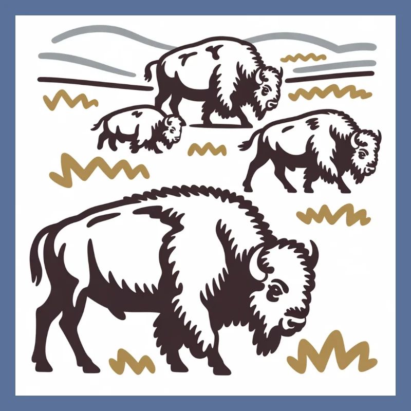 Bisonherde auf der Steppe