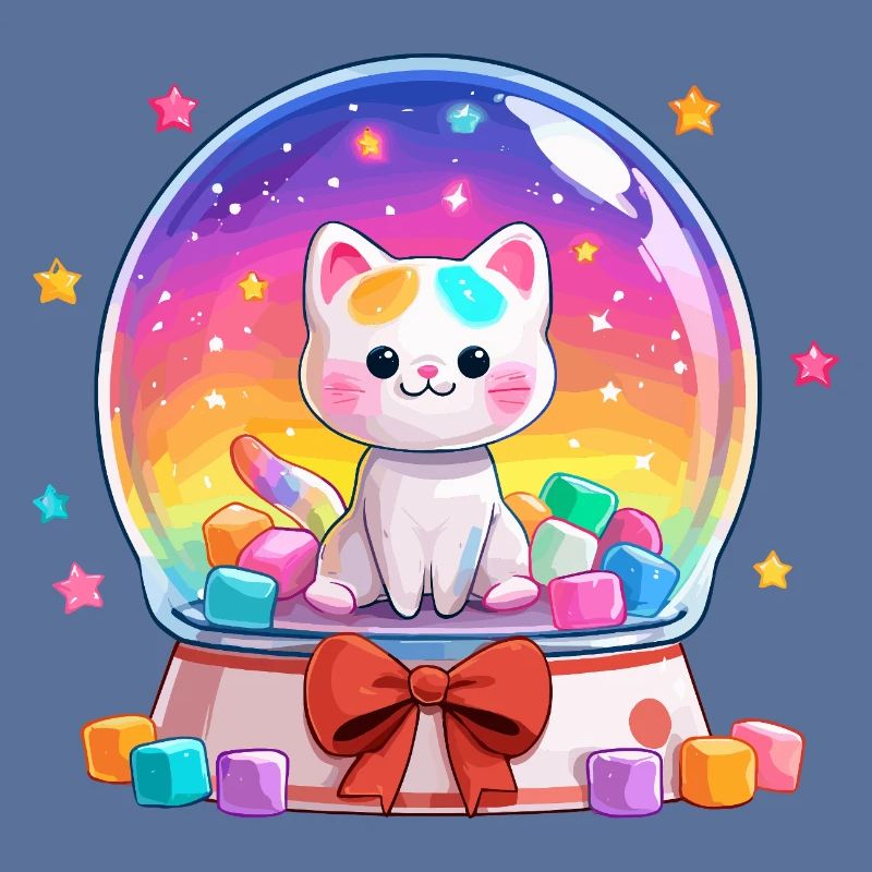Regenbogen Katzen Snowglobe