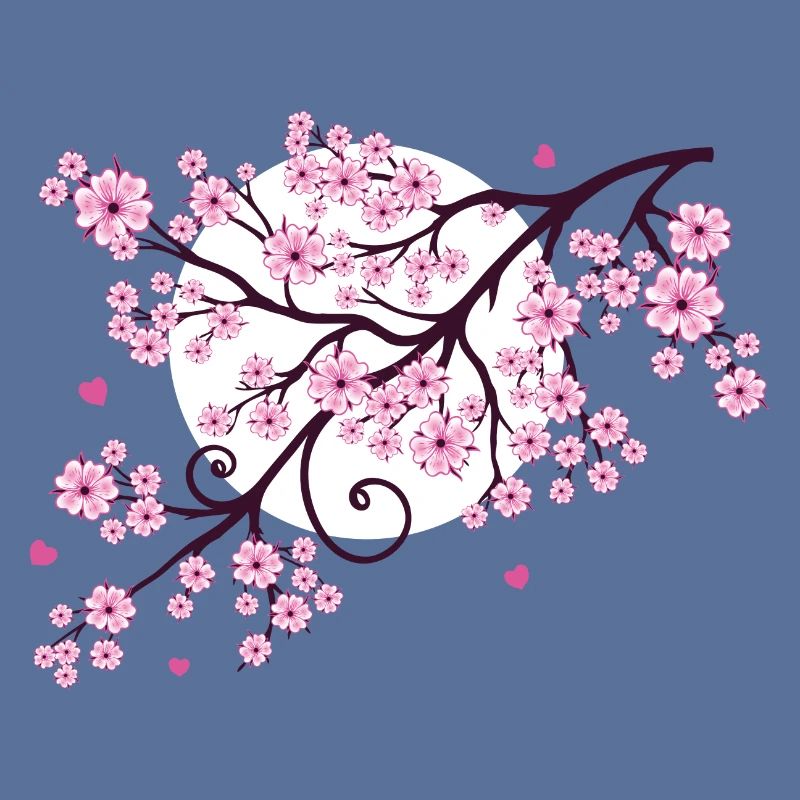 Cherry tree cherry blossom with heart sakura spring