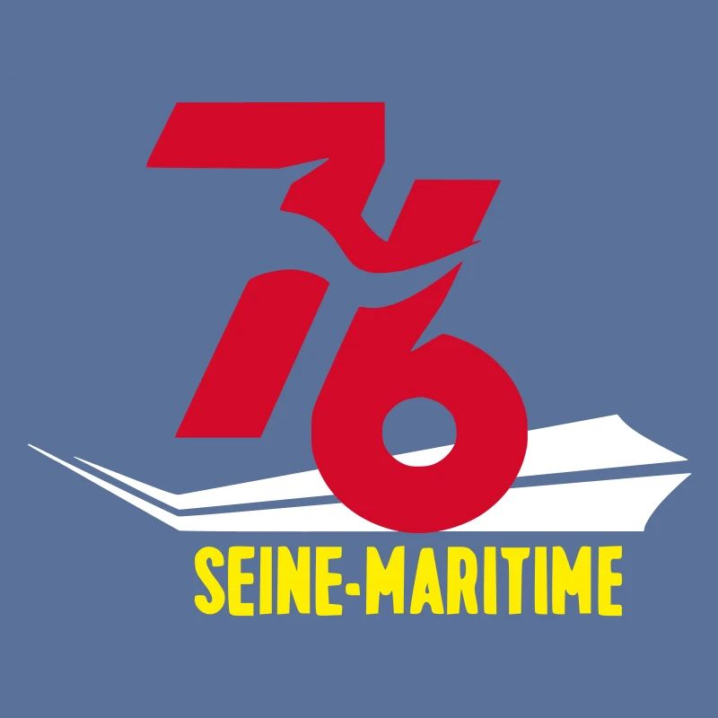 Stylized 76 Seine-Maritime emblem