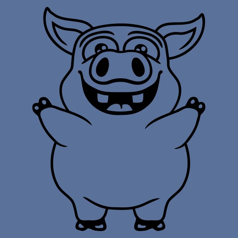 Friendly funny pig comic