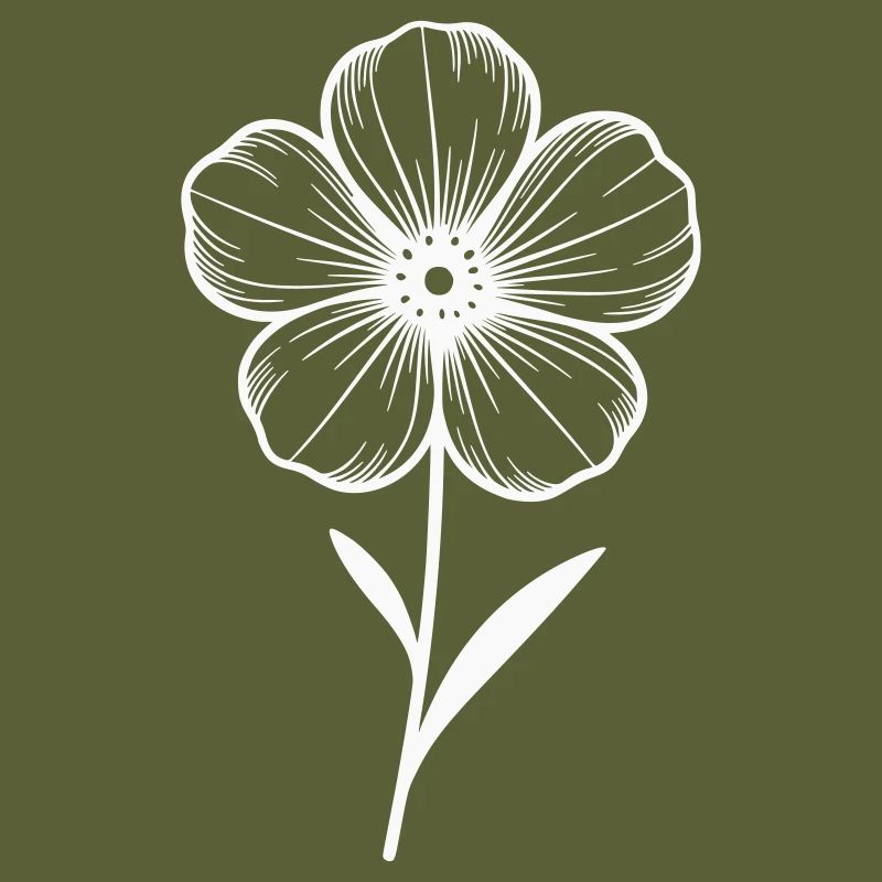 Fleur blanche graphique - variable de couleur