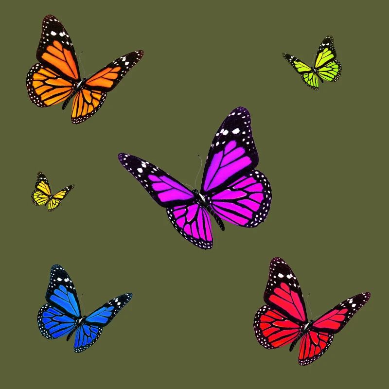 Multicoloured Monarch Butterfly set