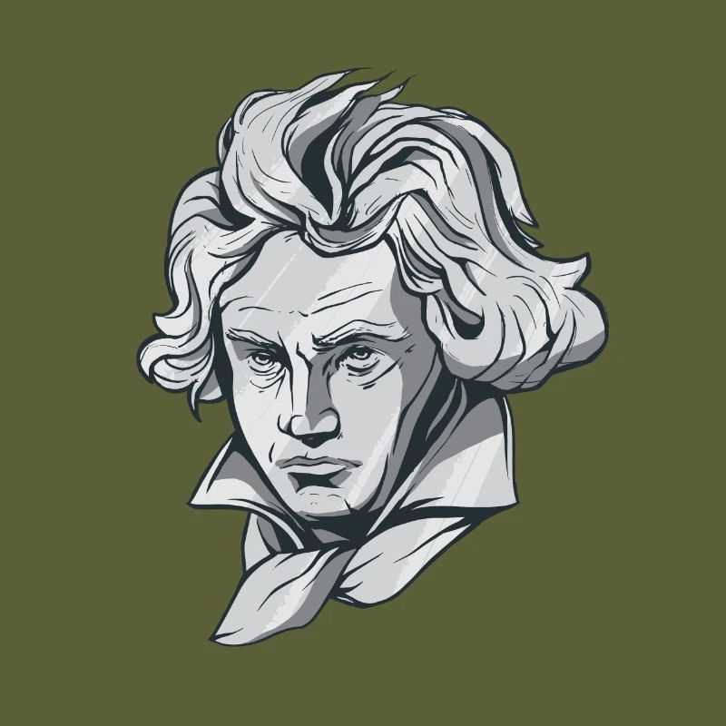 Buste de visage de Beethoven avec le compositeur de Beethoven
