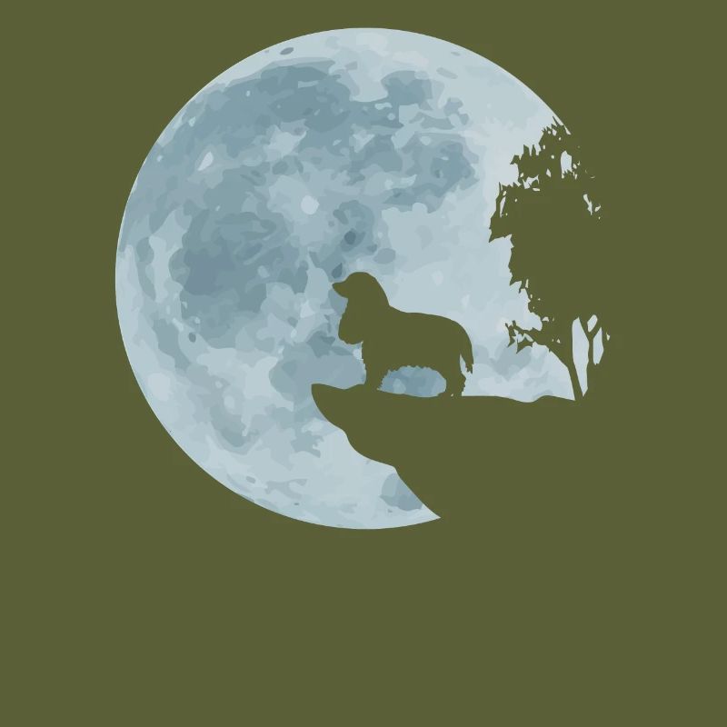 Cocker Spaniel full moon dog love Cocker gift