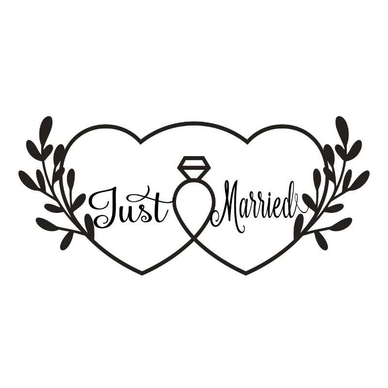 Intertwined Hearts & Ring - Just Married