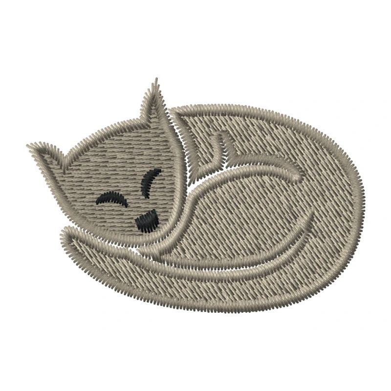 Sleeping Cat Embroidered
