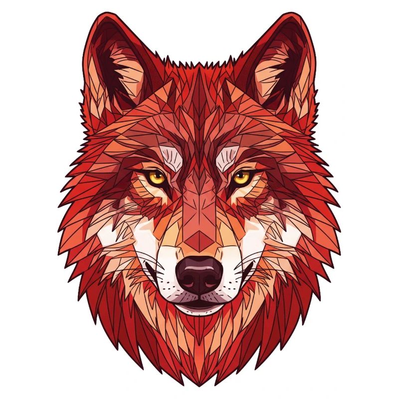 Geometric Red Wolf