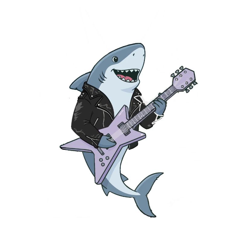 Shark Rocker mit E-Gitarre