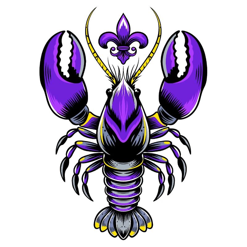 Mardi Gras Languste mit Fleur-de-Lis Design