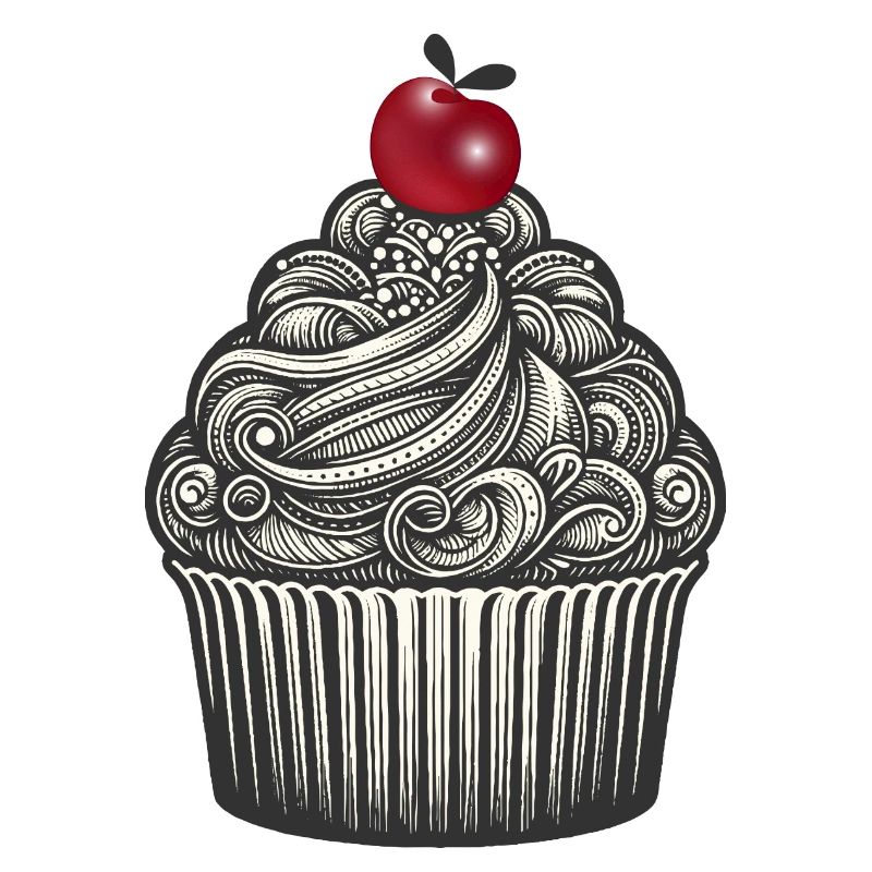 Topping mit Kirsche im Cupcake Förmchen