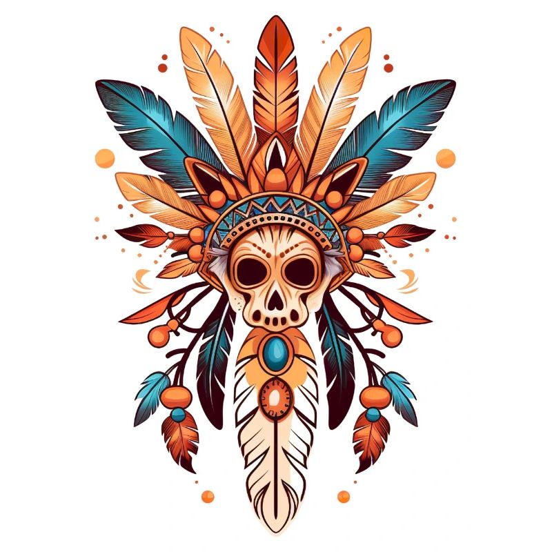 Sun Feathers Skull