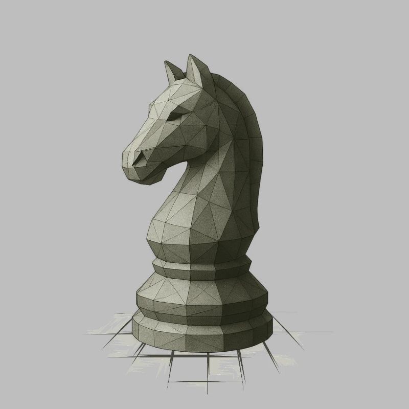 Conception du cavalier d’échecs à faible polygonisme