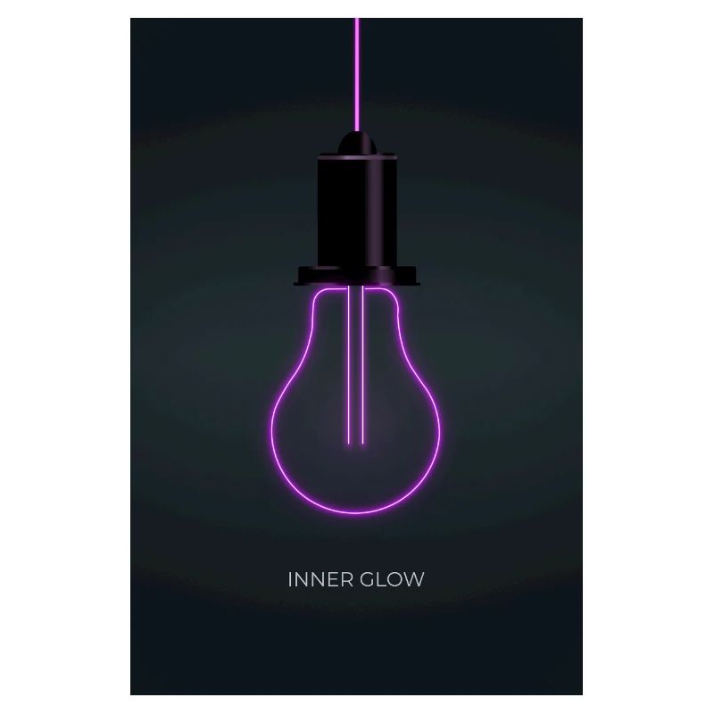 Inner Glow Neon Light Bulb Poster