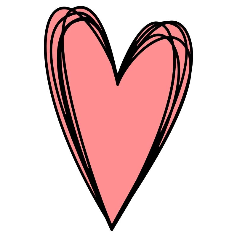 Herz rosa Scribble Doodle Geschenk Liebe