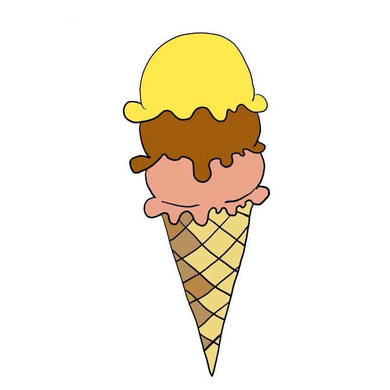Gelbe Eiscreme Dreier-Sortiment