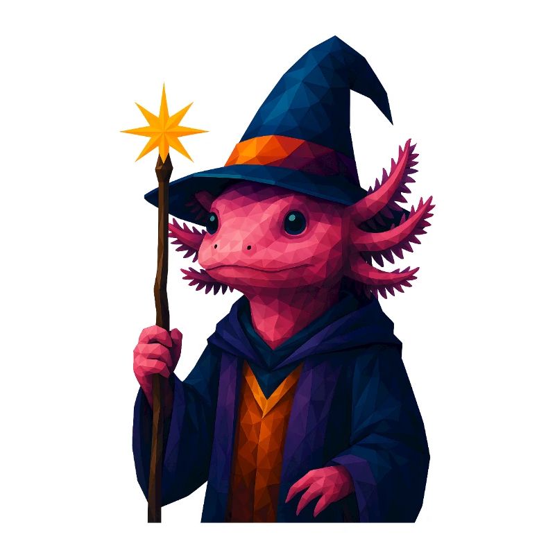 WPAP Animals - Axolotl Wizard Coat Wizard Hat