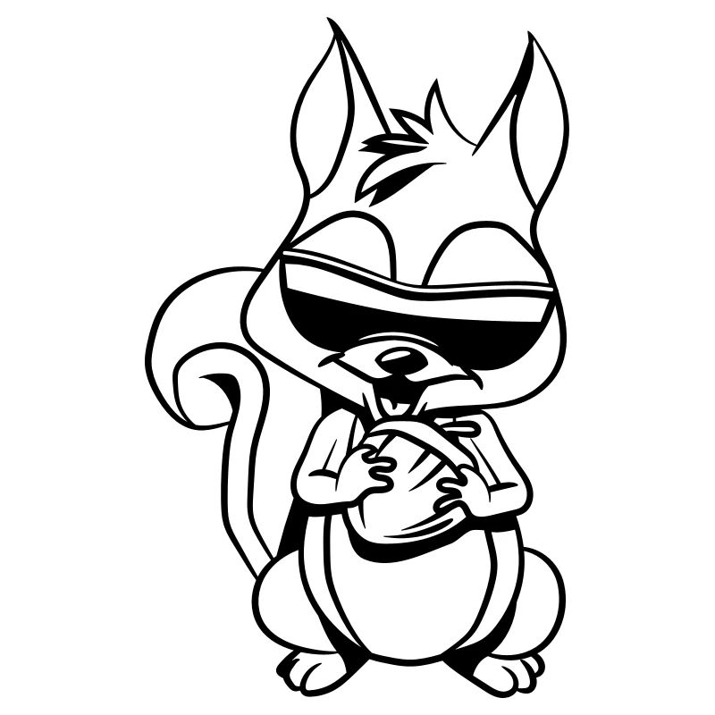 Squirrel feeding joy sunglasses