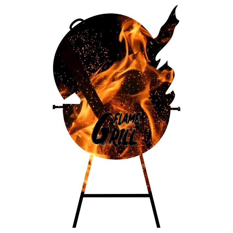 Grill with Fire BBQ Design for Men
