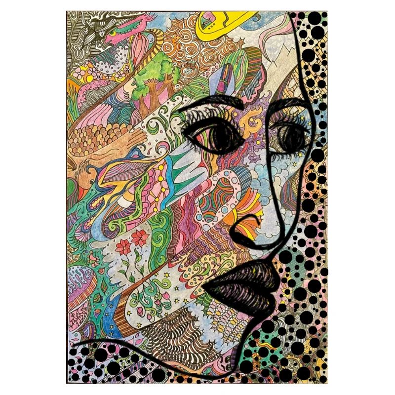 Abstract face in profile