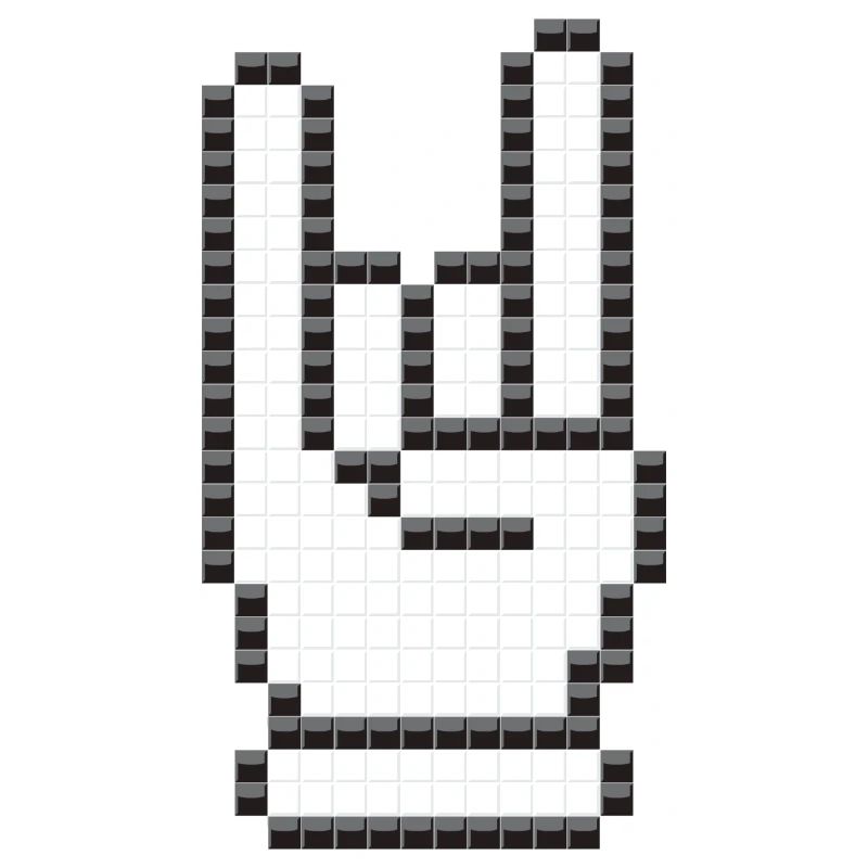 Zeichen der Hörner (Pixelated)