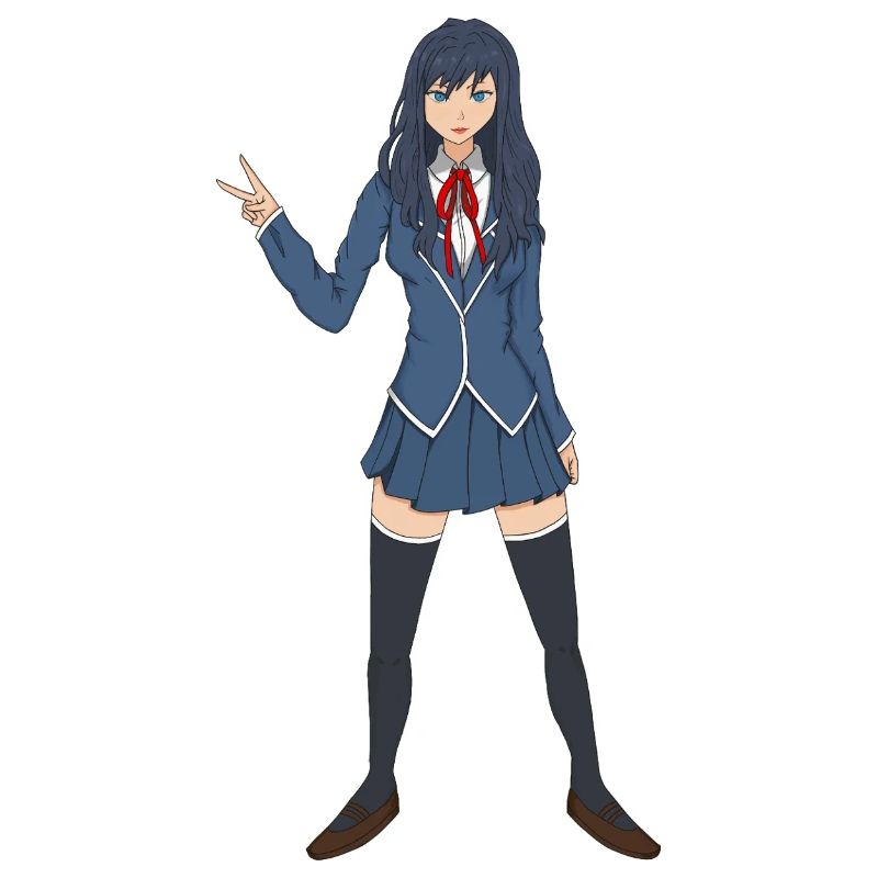 Kawaii Anime Mädchen in der Schule Uniform Ästhetik