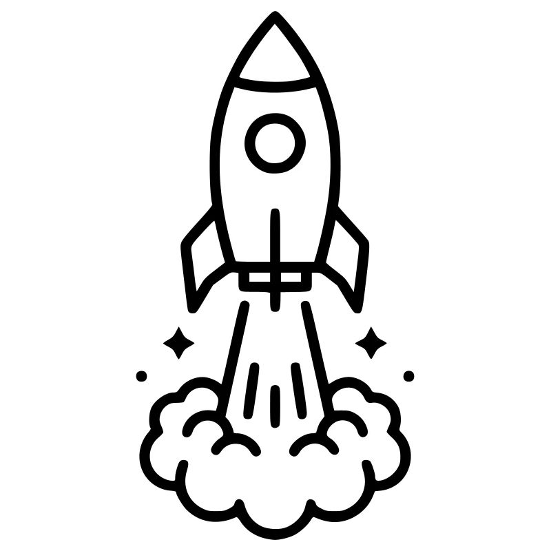 Icône spatiale de lancement de fusée
