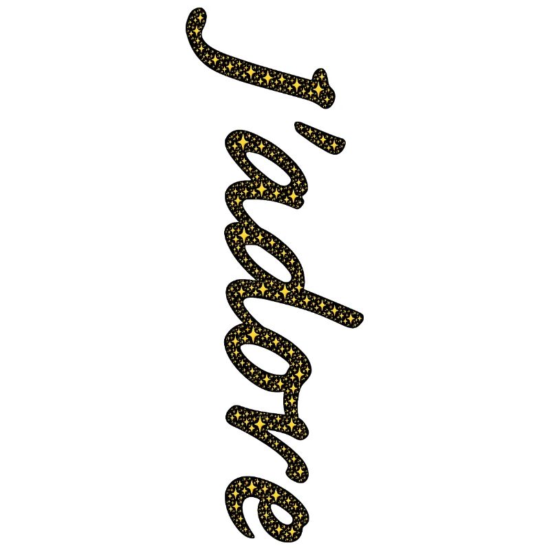 Traînée d'étoiles dorées cursive