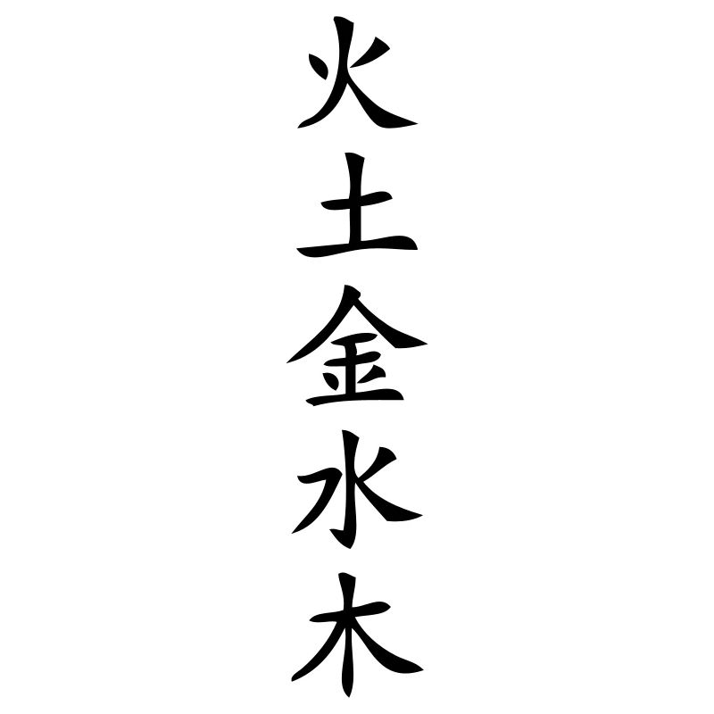 5 Elemente Zeichen vertikal