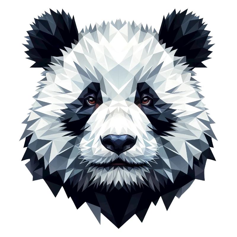 Panda Gesicht Polygon Kunst Geometrie