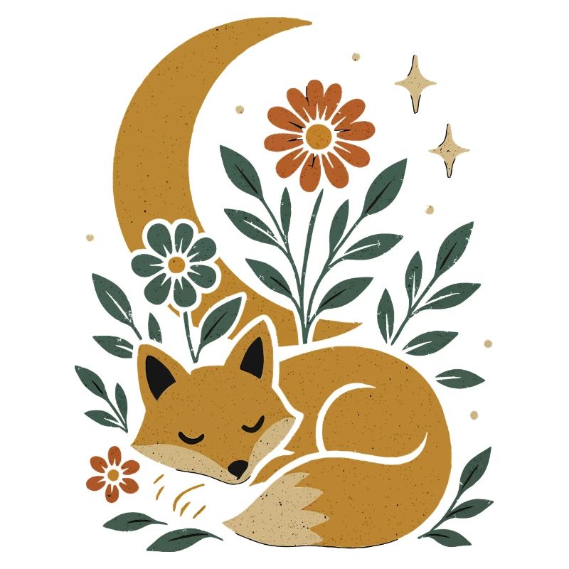 Renard nocturne et conception d’harmonie florale