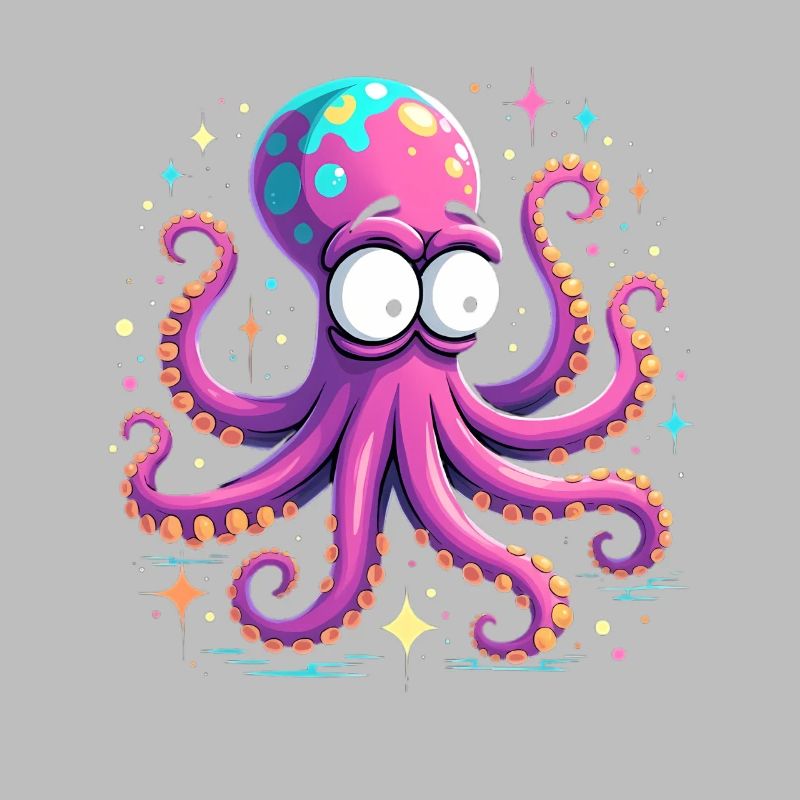 Neon Octopus Color Explosion