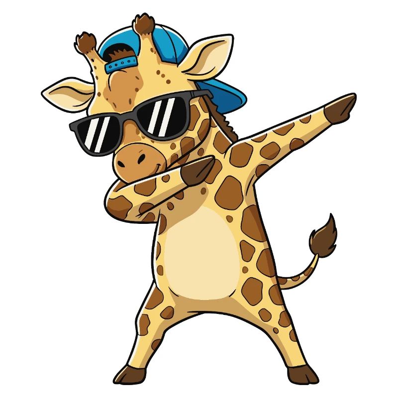 Art de dessin animé Girafe à Cool Dapping