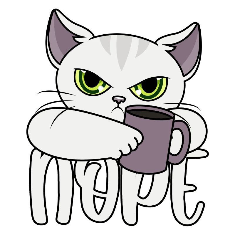 Nope Katze Kaffee