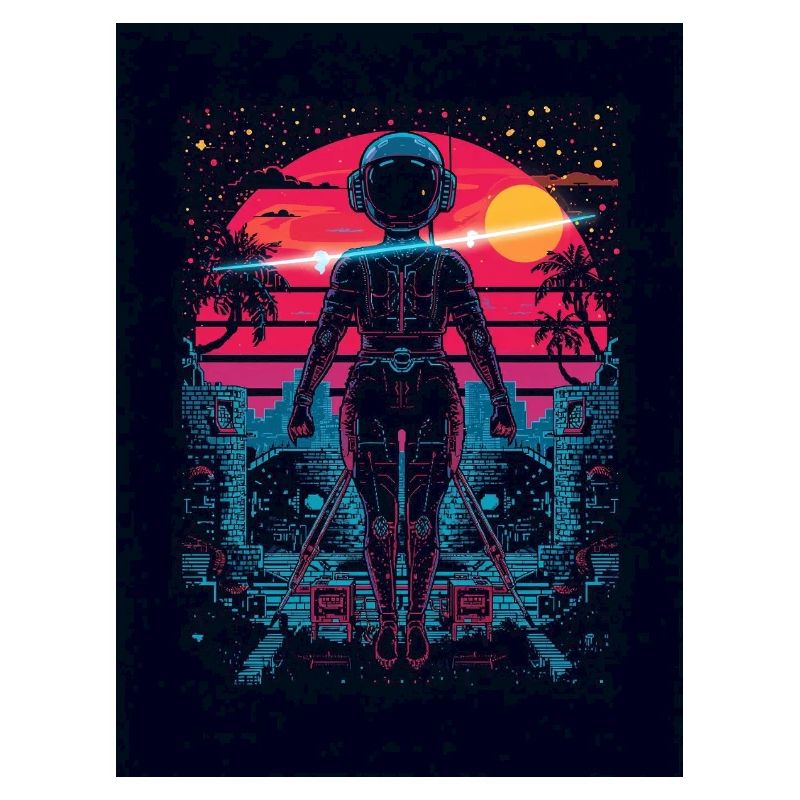 Astronaute Neon Sunset