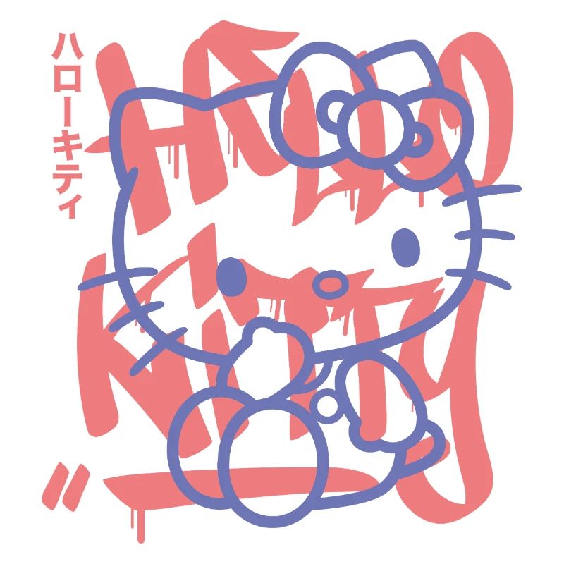 Hello Kitty Avec Lettres Dans Un Style Graffiti